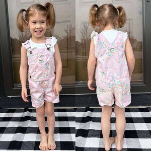 Oshkosh B'gosh | Pink Floral Shortalls | Size 3T